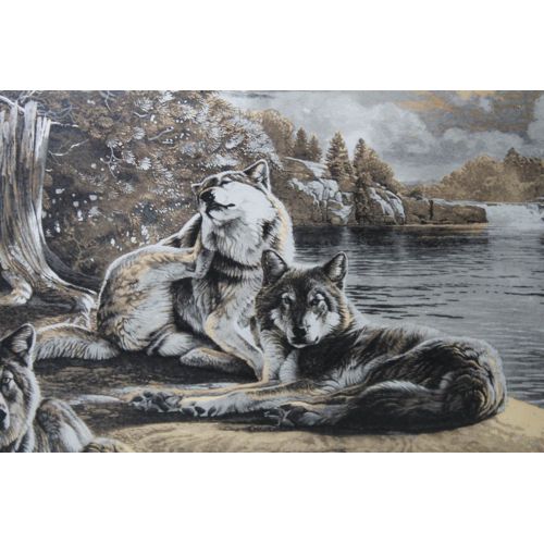 Панно (серия животные) «Волки на Тесьме»