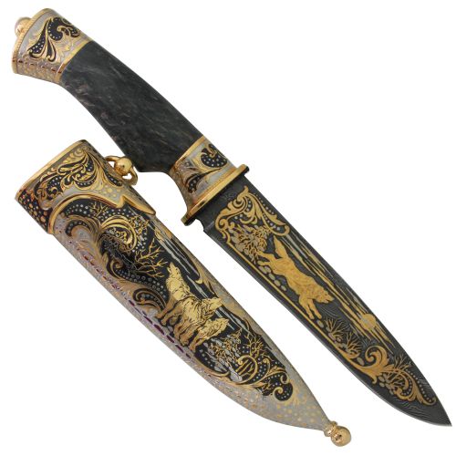 Нож украшенный «Полярные волки» Н1Т