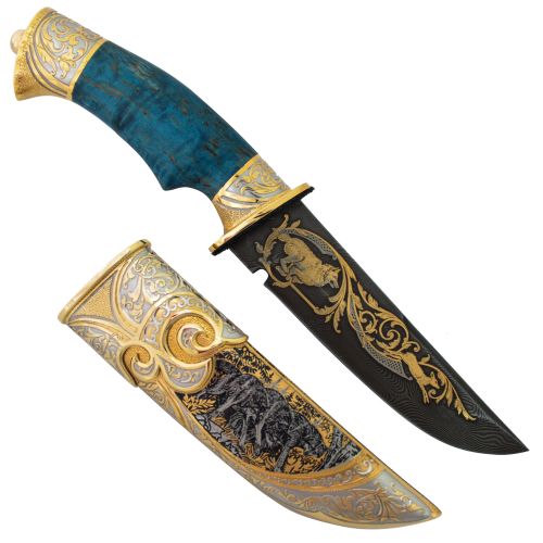 Нож украшенный «Волчья погоня» Н8