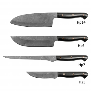 Набор кухонных ножей из 4 штук, сталь 40Х13-Х12МФ1, рукоять накладная