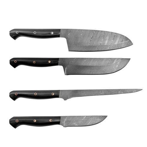 Набор кухонных ножей из 4 штук, сталь 40Х13-Х12МФ1, рукоять накладная 