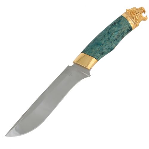 Нож «Турецкий султан» Н2-Л сталь ЭИ-107, рукоять: золото, стабилизированная береза, литьё, рисованный клинок в золоте