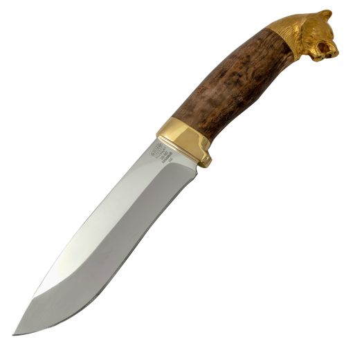 Нож «Император тайги» Н6-Л сталь ЭИ-107 рукоять: золото, орех, литьё, рисованный клинок в золоте