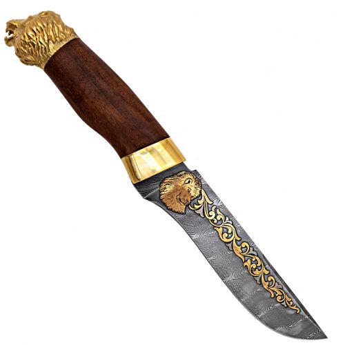 Нож «Турецкий султан» Н2, сталь У10А-7ХНМ, рукоять: золото, орех, литьё, рисованный клинок в золоте