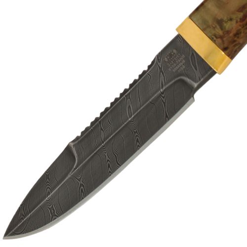 Нож «Джунгли Амазонки» Н82-Л, сталь черный дамаск (У10А-7ХНМ), рукоять: золото, литьё, стабилизированная береза, рисованный клинок в золоте