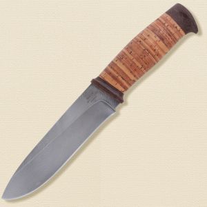 Нож «Рыцарь» Н1, сталь нержавеющий дамаск (40Х13-Х12МФ1), рукоять: текстолит, береста
