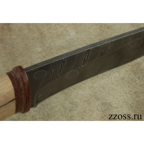 Нож охотничий, туристический «Рыцарь» Н1, сталь черный дамаск (У10А-7ХНМ), рукоять: текстолит, орех