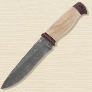 Нож «Рыцарь» Н1, сталь черный дамаск (У10А-7ХНМ), рукоять: текстолит, орех