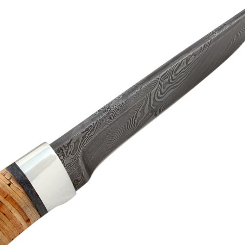 Нож охотничий, туристический «Тифлис» Н14, сталь нержавеющий дамаск (40Х13-Х12МФ1), рукоять: дюраль, береста наборная