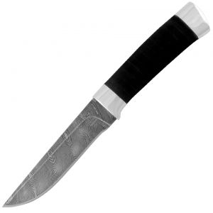 Нож «Тифлис» Н14, сталь чёрный дамаск (У10А-7ХНМ), рукоять: дюраль, микропористая резина