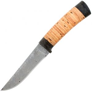Нож «Тифлис» Н14, сталь контрастный дамаск (65Г-Х12МФ1), рукоять: текстолит, береста наборная