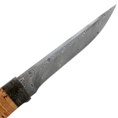 Нож охотничий, туристический «Тифлис» Н14, сталь контрастный дамаск (65Г-Х12МФ1), рукоять: текстолит, береста наборная