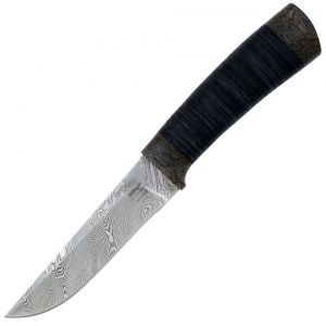 Нож «Тифлис» Н14, сталь контрастный дамаск (65Г-Х12МФ1), рукоять: текстолит, кожа