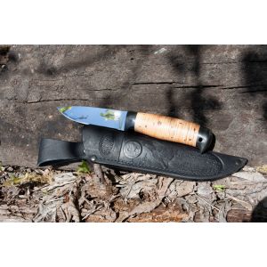 Нож «Царевич» Н15, сталь ЭИ-107, рукоять: текстолит, береста наборная