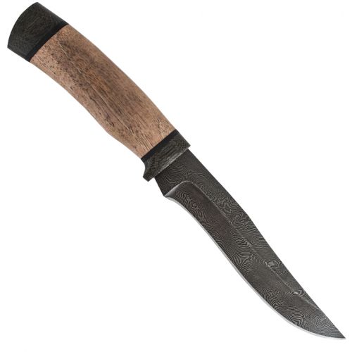 Нож охотничий, туристический «Егерь» Н16, сталь черный дамаск (У10А-7ХНМ), рукоять: текстолит, орех