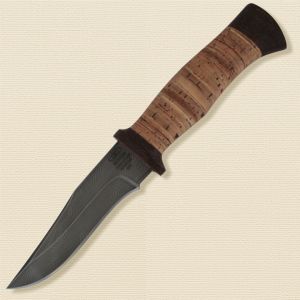 Нож туристический «Персидский» Н17, сталь черный дамаск (У10А-7ХНМ), рукоять: текстолит, береста наборная