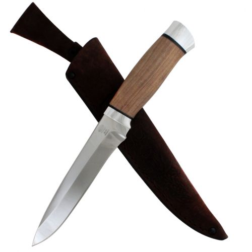 Нож охотничий, туристический «Мичман» Н1Т, сталь ЭИ-107, рукоять: дюраль, орех