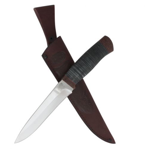 Нож охотничий, туристический «Мичман» Н1Т, сталь ЭИ-107, рукоять: текстолит, кожа