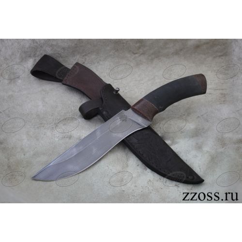 Нож охотничий, туристический «Турецкий» Н2, сталь черный дамаск (У10А-7ХНМ), рукоять: текстолит, микропора