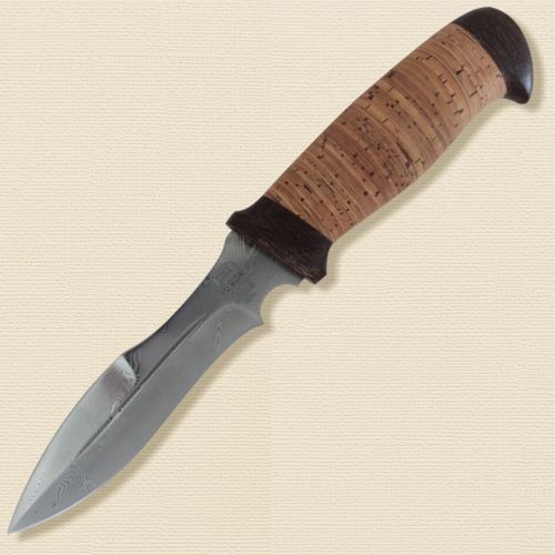 Нож туристический «Пилигрим» Н21, сталь контрастный дамаск (65Г-Х12МФ1), рукоять: текстолит, береста наборная