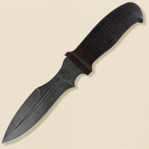 Нож охотничий, туристический «Пилигрим» Н21, сталь черный дамаск (У10А-7ХНМ), рукоять: текстолит, кожа наборная