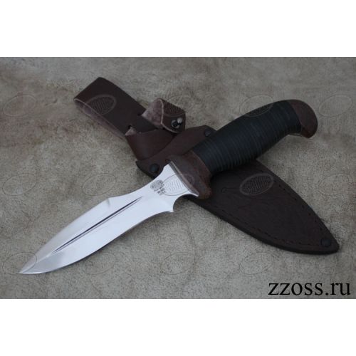 Нож охотничий, туристический «Крестоносец» Н21А, сталь ЭИ-107, рукоять: текстолит, кожа наборная