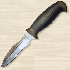 Нож «Крестоносец» Н21А, сталь ЭИ-107, рукоять: текстолит, кожа наборная
