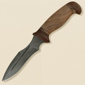 Нож «Крестоносец» Н21А, сталь черный дамаск (У10А-7ХНМ), рукоять: текстолит, орех