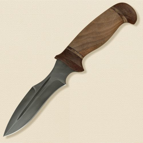 Нож охотничий, туристический «Крестоносец» Н21А, сталь черный дамаск (У10А-7ХНМ), рукоять: текстолит, орех