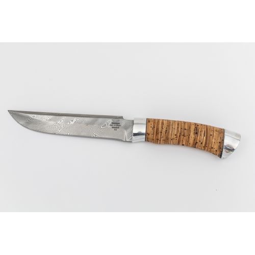 Нож разделочный, шкуросъёмный «Гумбольт» Н3, сталь 65Г-Х12МФ1, рукоять: дюраль, береста