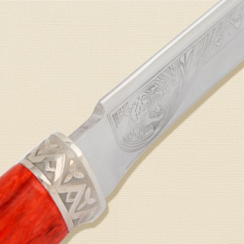 Нож разделочный, шкуросъёмный «Гумбольт» Н3, сталь: ЭИ-107, рукоять: береза красная, никель