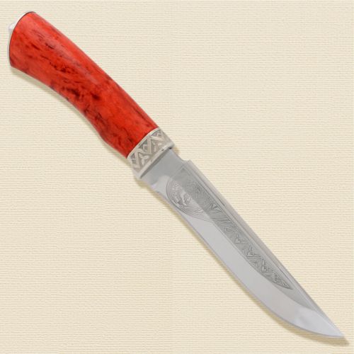 Нож разделочный, шкуросъёмный «Гумбольт» Н3, сталь: ЭИ-107, рукоять: береза красная, никель