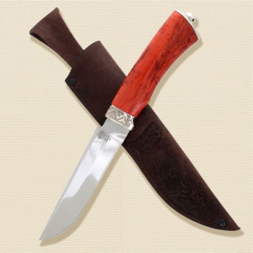 Нож Н3, сталь: ЭИ-107, рукоять: береза красная, никель