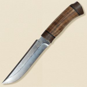 Нож «Гумбольт» Н3, сталь контрастный дамаск (65Г-Х12МФ1), рукоять: текстолит, орех