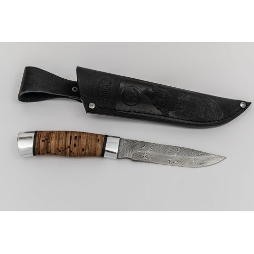 Нож охотничий, туристический «Робинзон» Н33, сталь 65Г-Х12МФ1, дюраль, береста