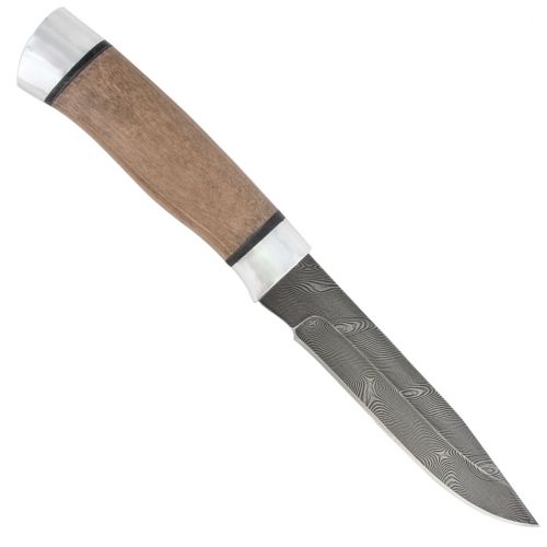 Нож охотничий, туристический «Робинзон» Н33, сталь черный дамаск (У10А-7ХНМ), дюраль, орех