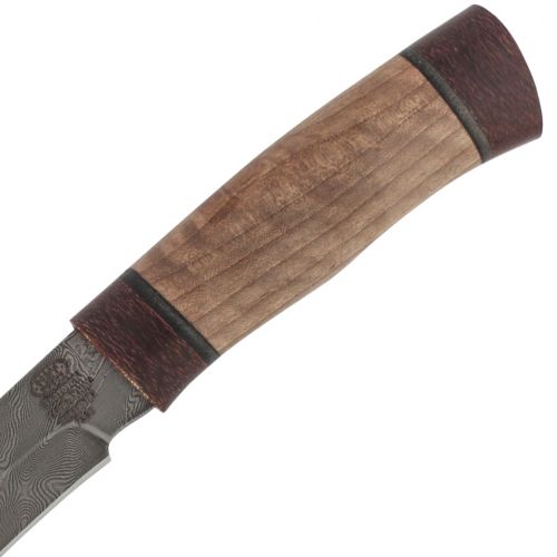 Нож охотничий, туристический «Робинзон» Н33, сталь черный дамаск (У10А-7ХНМ), текстолит, орех