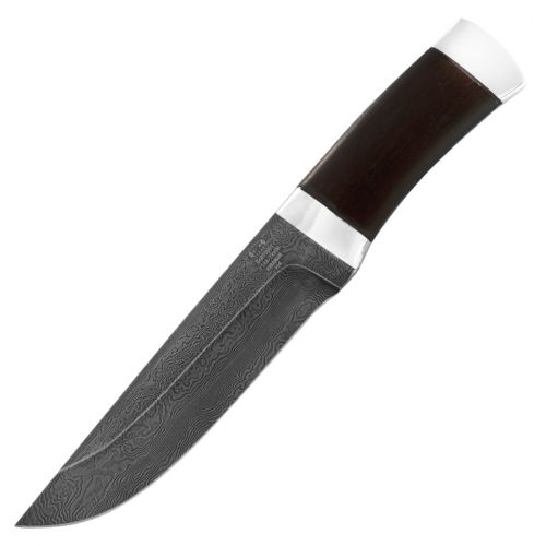 Нож охотничий, туристический «Алтай» Н4, сталь черный дамаск (У10А-7ХНМ), рукоять: дюраль, граб