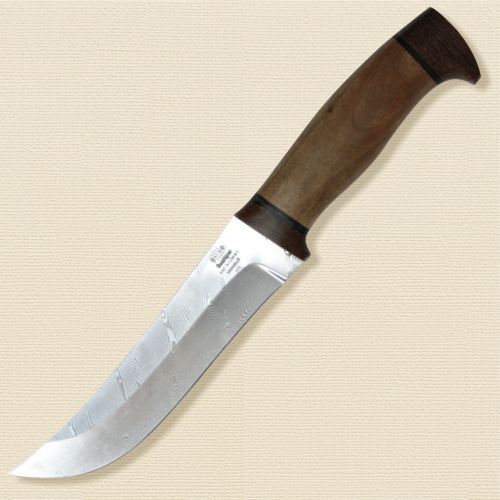Нож охотничий, туристический «Лесник» Н5, сталь контрастный дамаск (65Г-Х12МФ1), рукоять: текстолит, орех