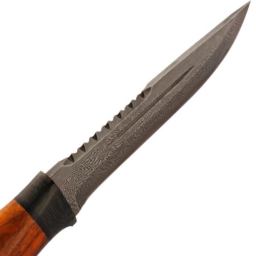 Нож «Пират» Н55, сталь черный дамаск (У10А-7ХНМ), рукоять: текстолит, орех