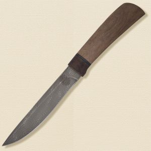 Нож охотничий, туристический «Змеелов» Н57, сталь черный дамаск (У10А-7ХНМ), рукоять: текстолит, орех