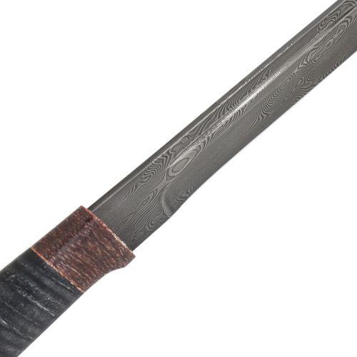Нож охотничий, туристический «Сталкер» Н58, сталь черный дамаск (У10А-7ХНМ), рукоять: текстолит, кожа