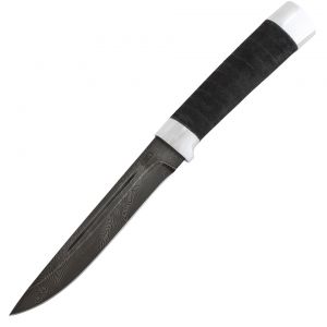 Нож «Сталкер» Н58, сталь черный дамаск (У10А-7ХНМ), рукоять: дюраль, микропора