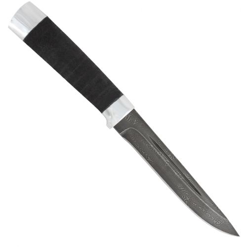 Нож охотничий, туристический «Сталкер» Н58, сталь черный дамаск (У10А-7ХНМ), рукоять: дюраль, микропора