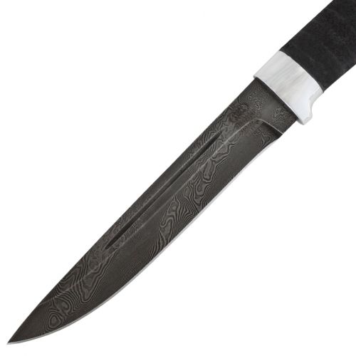 Нож охотничий, туристический «Сталкер» Н58, сталь черный дамаск (У10А-7ХНМ), рукоять: дюраль, микропора