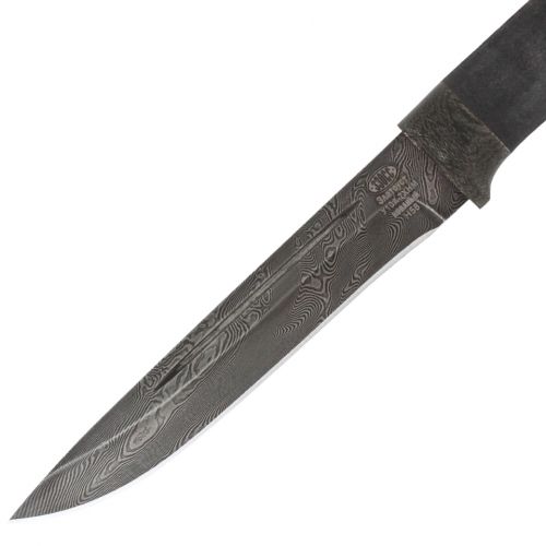 Нож охотничий, туристический «Сталкер» Н58, сталь черный дамаск (У10А-7ХНМ), рукоять: текстолит, микропора