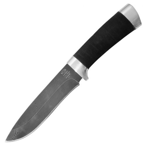 Нож охотничий, туристический «Александр II» Н6, сталь черный дамаск (У10А-7ХНМ), рукоять: дюраль, микропора