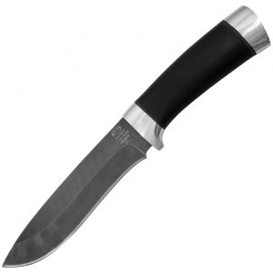 Нож охотничий, туристический «Александр II» Н6, сталь черный дамаск (У10А-7ХНМ), рукоять: дюраль, граб