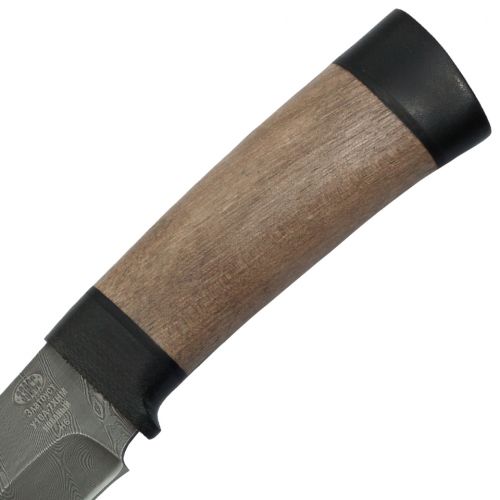 Нож охотничий, туристический «Александр II» Н6, сталь черный дамаск (У10А-7ХНМ), рукоять: текстолит, орех