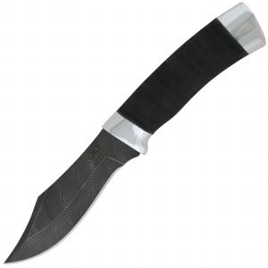 Нож охотничий, туристический «Шериф» Н68, сталь черный дамаск (У10А-7ХНМ), рукоять: дюраль, микропора